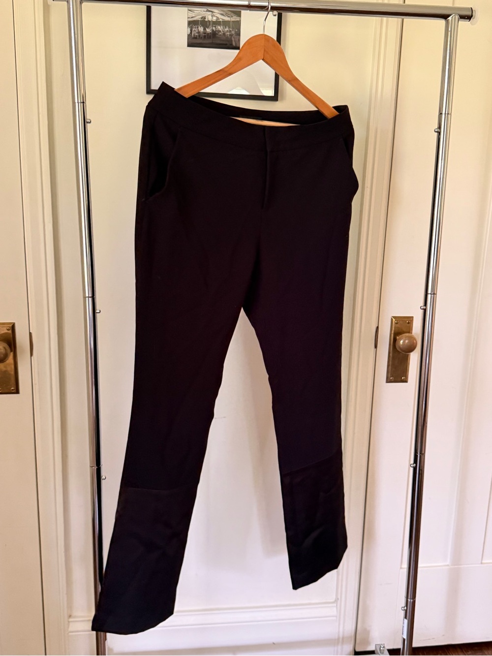PORTS Tailored Black Bottoms with Silk Leg